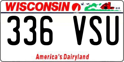 WI license plate 336VSU