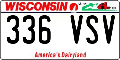 WI license plate 336VSV