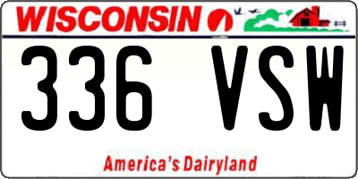 WI license plate 336VSW