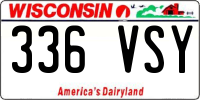 WI license plate 336VSY