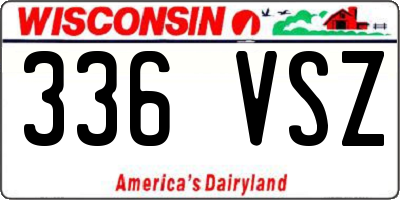 WI license plate 336VSZ
