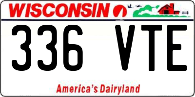 WI license plate 336VTE