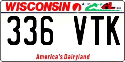 WI license plate 336VTK