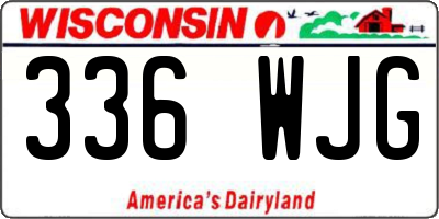 WI license plate 336WJG