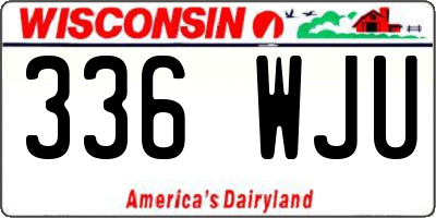 WI license plate 336WJU
