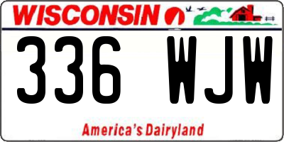 WI license plate 336WJW