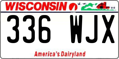 WI license plate 336WJX