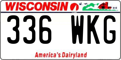 WI license plate 336WKG