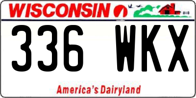 WI license plate 336WKX