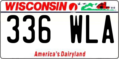WI license plate 336WLA