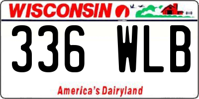 WI license plate 336WLB