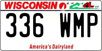 WI license plate 336WMP