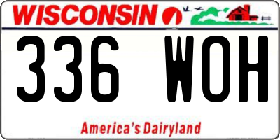WI license plate 336WOH