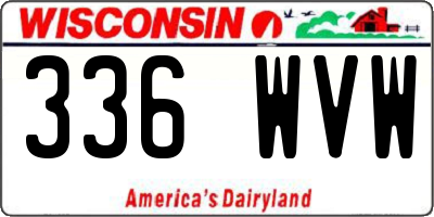 WI license plate 336WVW