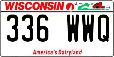 WI license plate 336WWQ