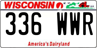 WI license plate 336WWR