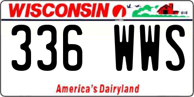 WI license plate 336WWS