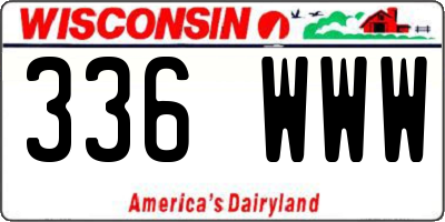 WI license plate 336WWW