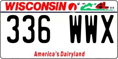 WI license plate 336WWX