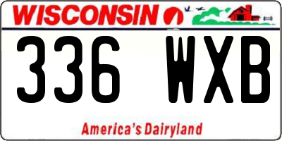 WI license plate 336WXB