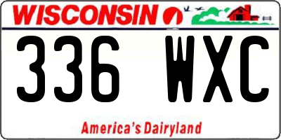 WI license plate 336WXC
