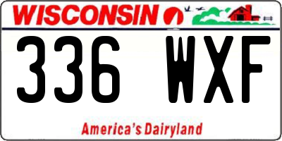 WI license plate 336WXF