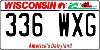 WI license plate 336WXG