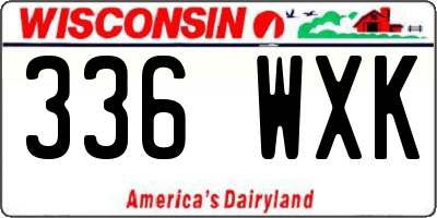 WI license plate 336WXK