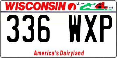 WI license plate 336WXP