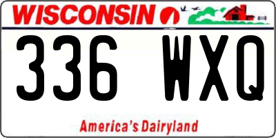 WI license plate 336WXQ