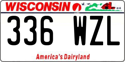 WI license plate 336WZL