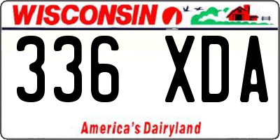 WI license plate 336XDA