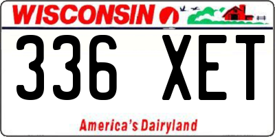 WI license plate 336XET