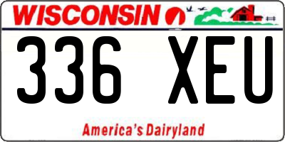 WI license plate 336XEU