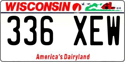 WI license plate 336XEW