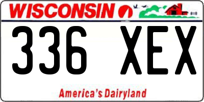 WI license plate 336XEX