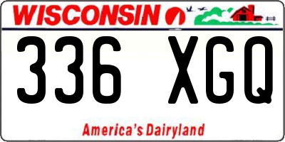 WI license plate 336XGQ