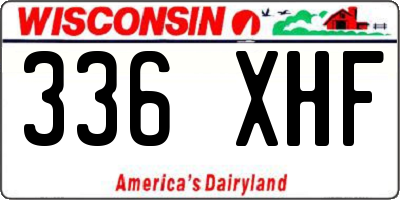 WI license plate 336XHF