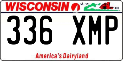 WI license plate 336XMP