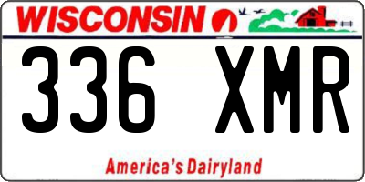 WI license plate 336XMR