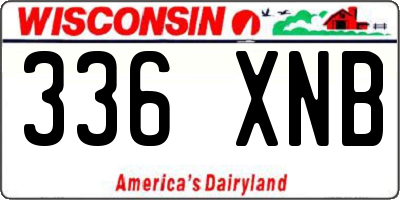 WI license plate 336XNB