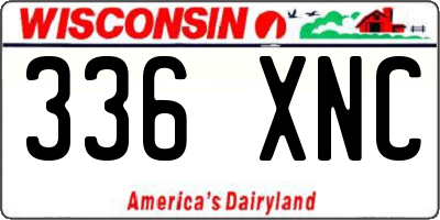 WI license plate 336XNC