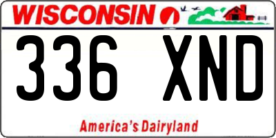 WI license plate 336XND