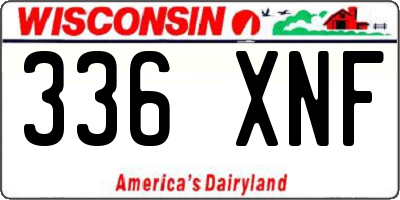 WI license plate 336XNF