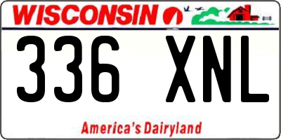 WI license plate 336XNL