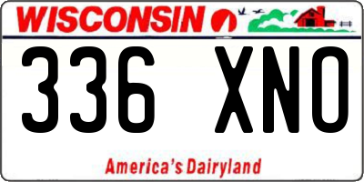 WI license plate 336XNO