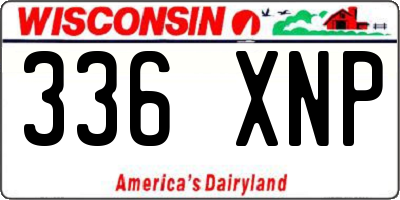 WI license plate 336XNP