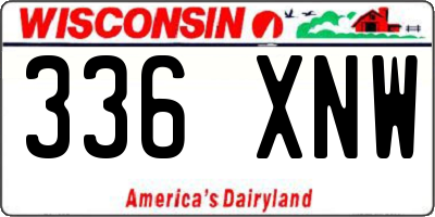WI license plate 336XNW