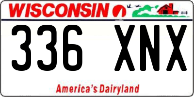 WI license plate 336XNX