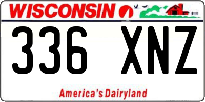 WI license plate 336XNZ